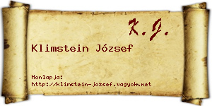 Klimstein József névjegykártya